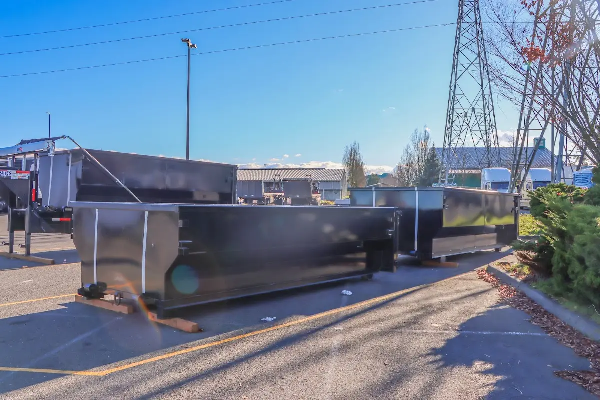 Roll-off dumpster ready for waste disposal at job site for Cleanout Dumpster Rental in Forestbrook